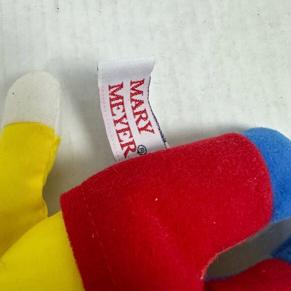 MARY MEYER TIPPY TOES finger puppet Clown PLUSH STUFFED animal 7" Toy Vintage - Picture 6 of 9
